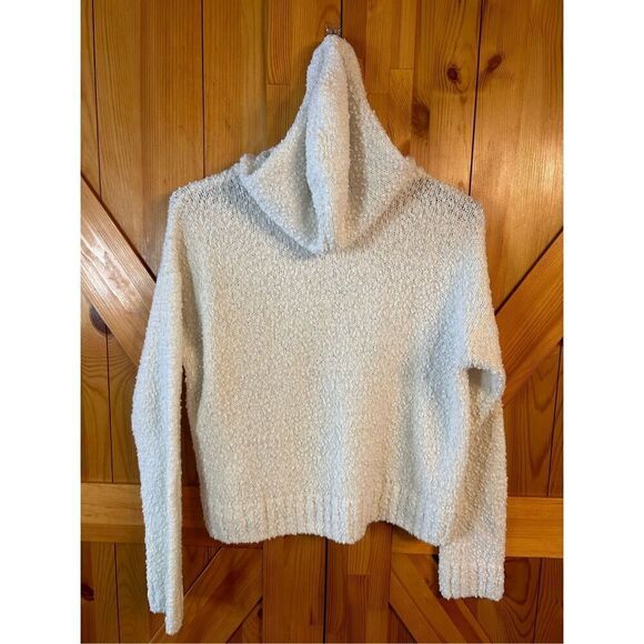 Hooked Up Cropped Fuffy-Knit Hoodie Sweatshirt M (4247) - Picture 6 of 7